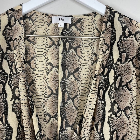 LPA Python Pinched Shoulder Deep V Plunge Top L - Picture 7 of 9